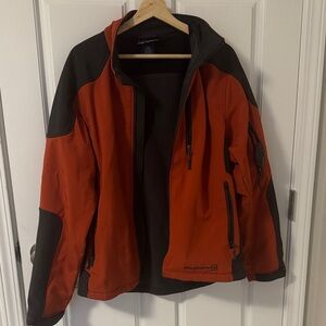 Free Country Men's Performance Jacket in Orange and Black